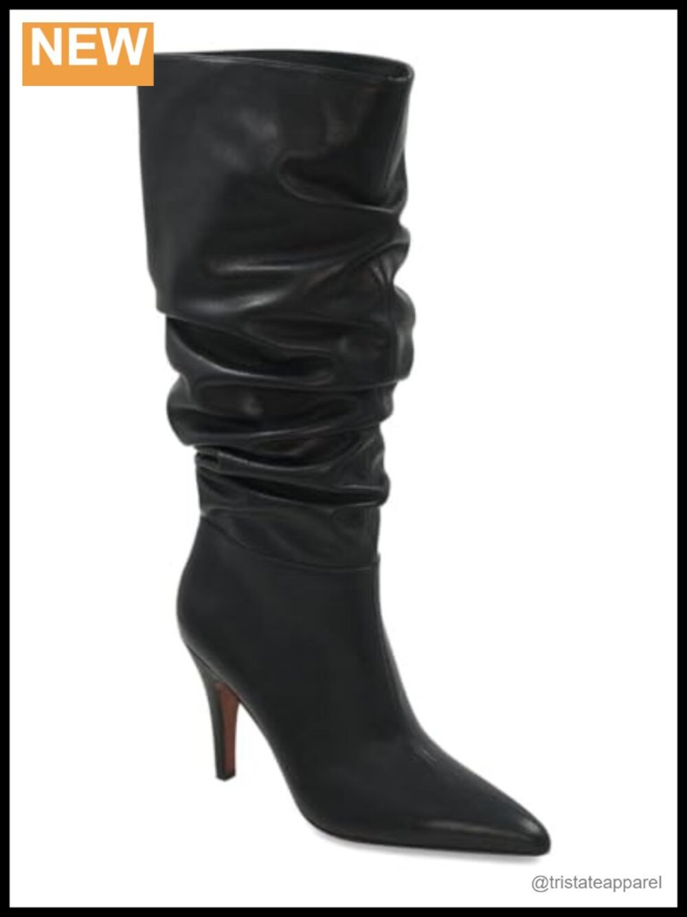 BCBGMAXAZRIA Women's Braxton Leather Calf-High Boots Size 9.5 Black Stiletto